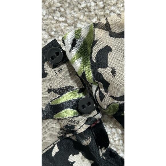 REISS Tori Sheer Black Floral Burnout top size US 0 See Description - Picture 9 of 10